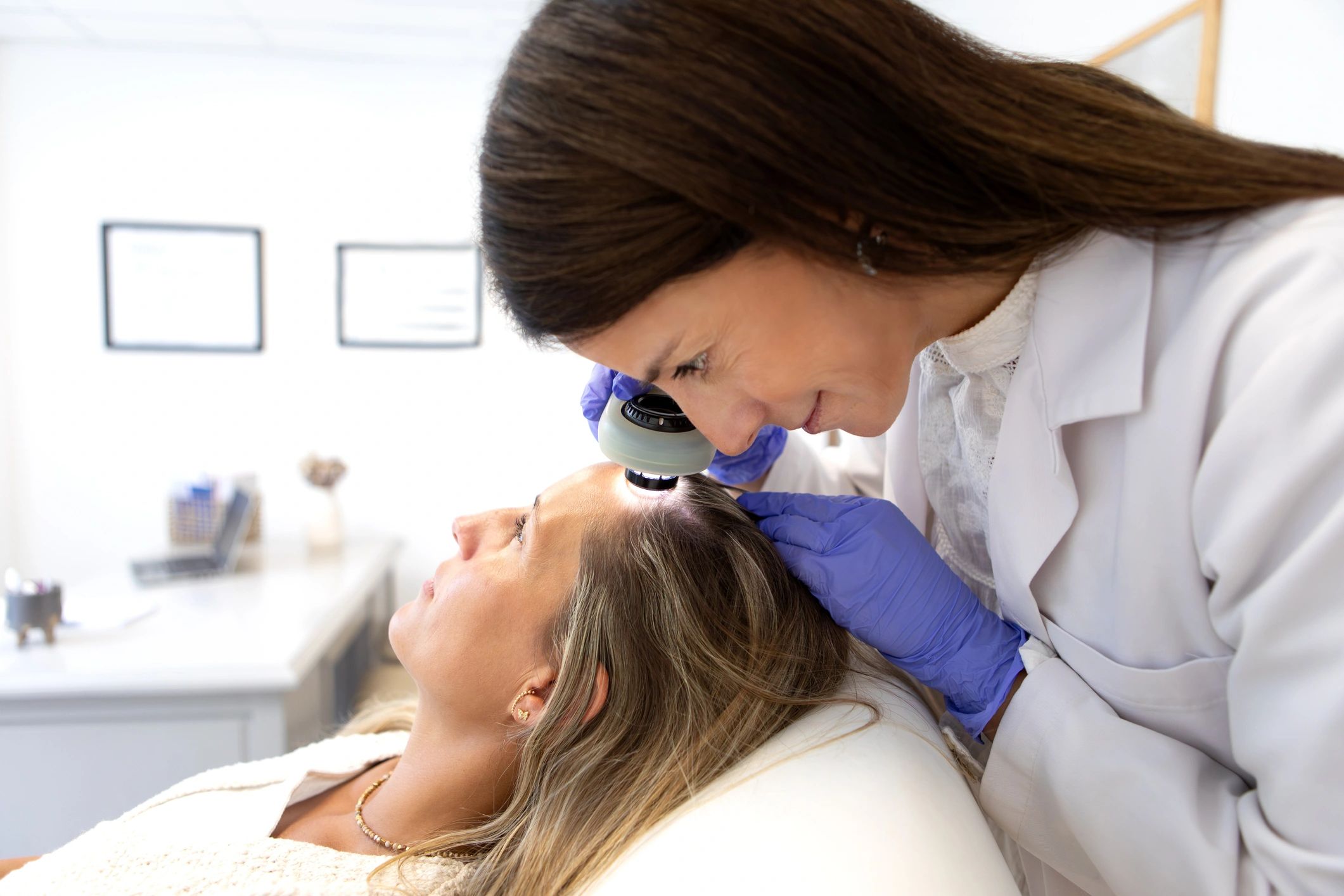 Elegant close clinical consultation with soft bokeh lighting
